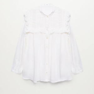 Ruffled cotton blouse